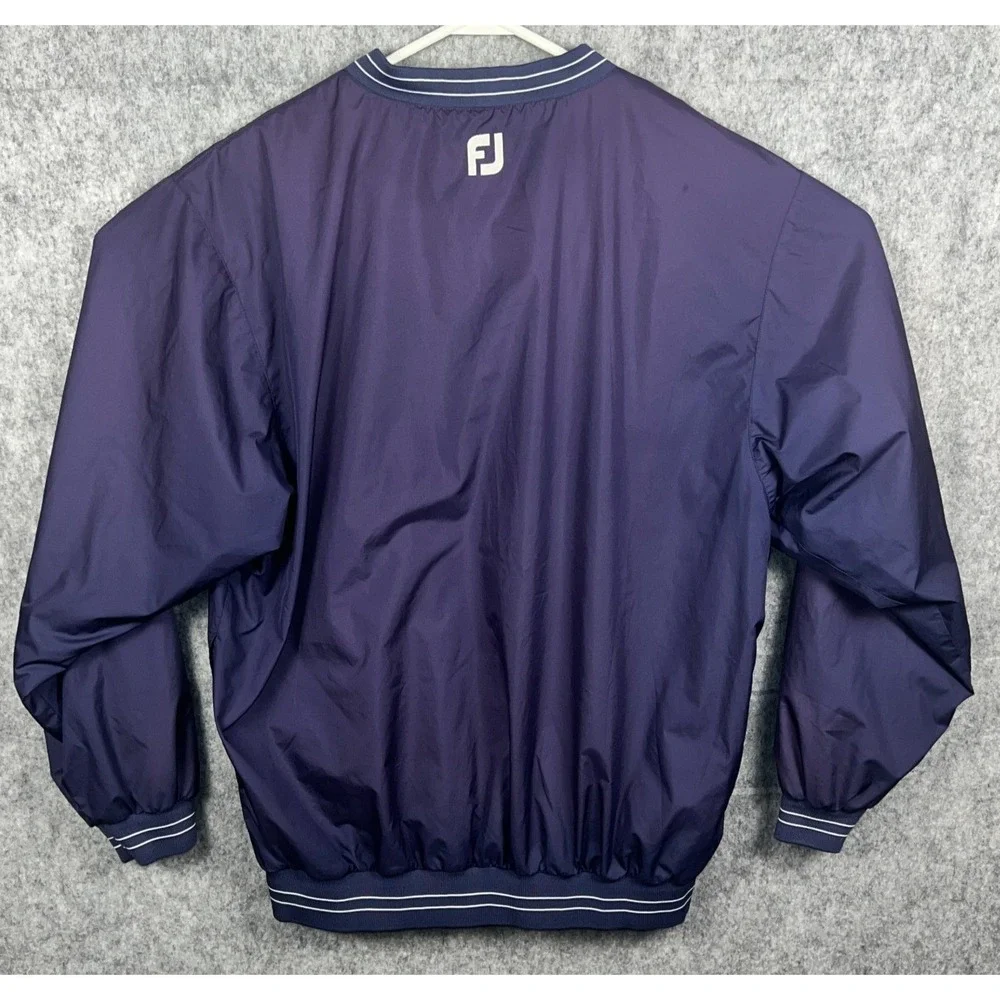 FootJoy Men's Golf Windshirt Pullover V-Neck Purple‎ Lightweight Jacket Medium